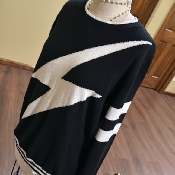 WISPR Men's Sweater Thunder Bolt Black White Pullover Size XL - Picture 5 of 7